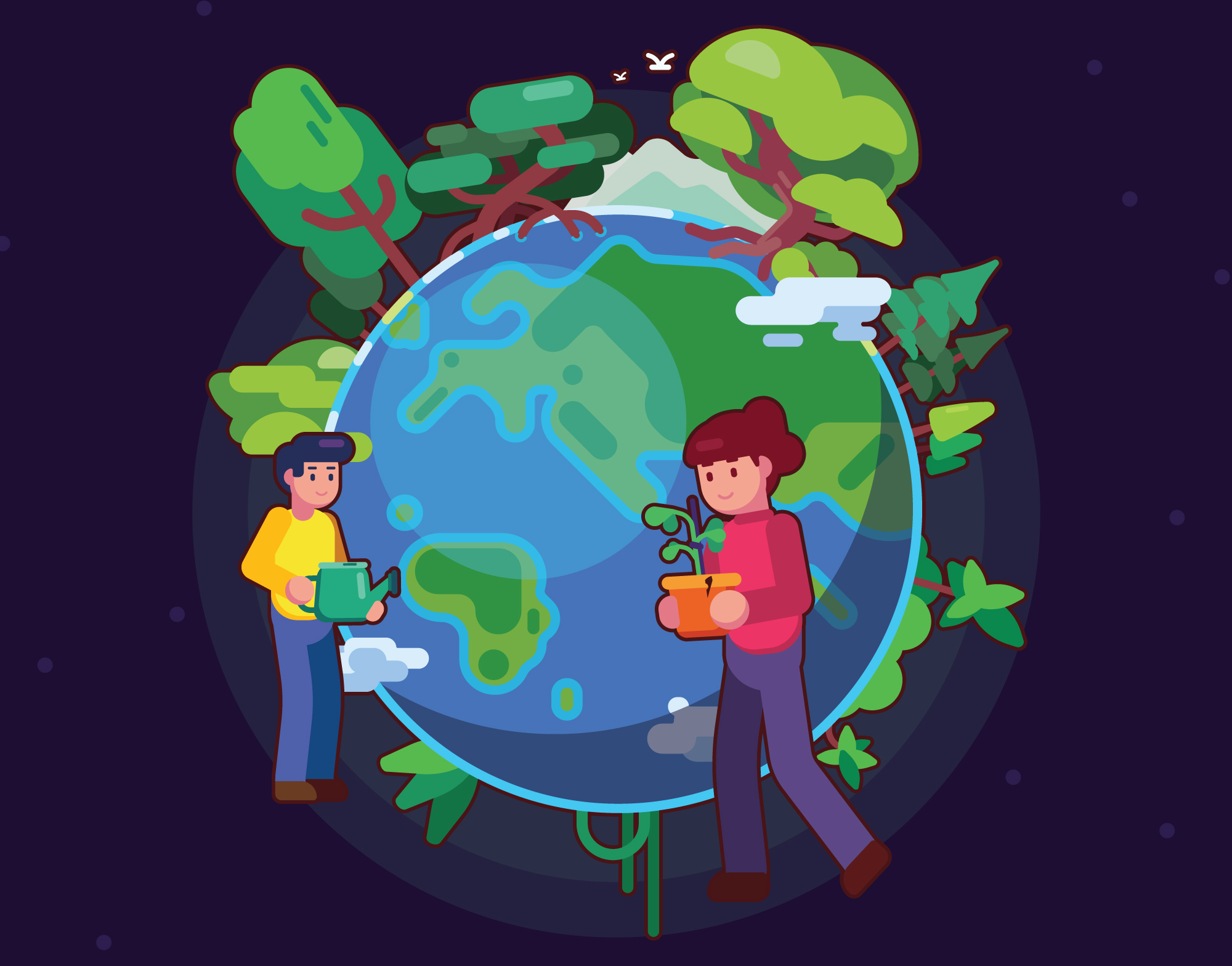 OCBC Sustainability Day 2023 — illustration cover by Outland Studio