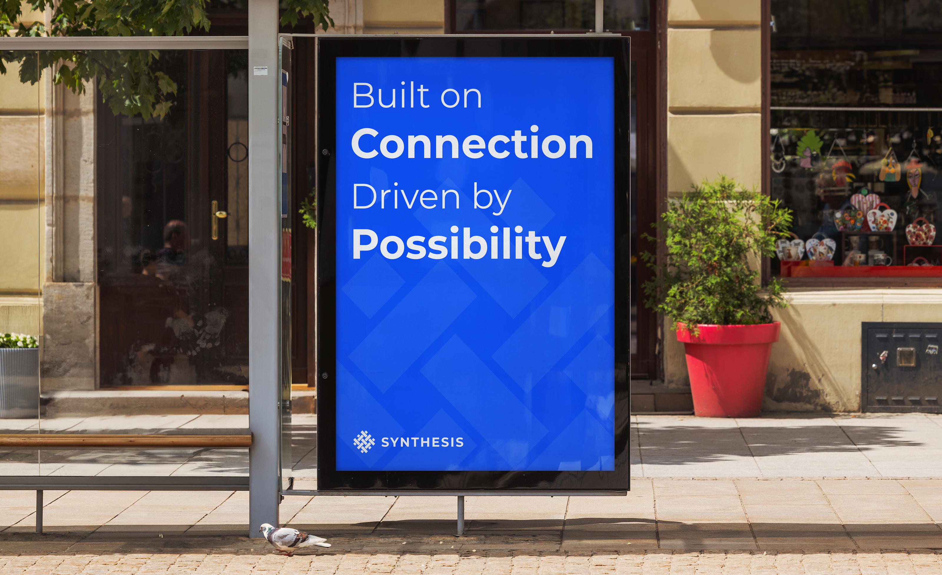 Synthesis city light poster mockup